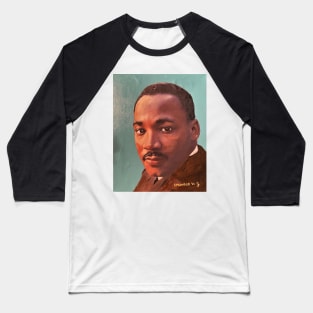 Portrait of Martin Luther King Baseball T-Shirt